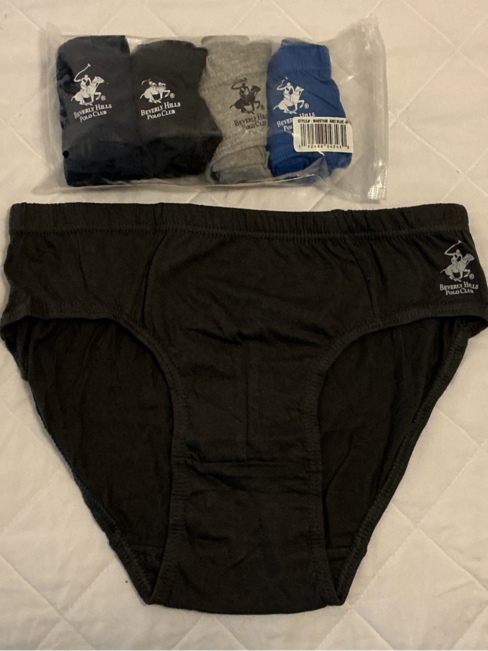 Beverly Hills Polo Club Men's Black, Gray & Blue Briefs Pack